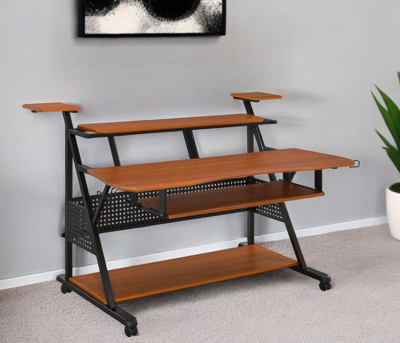 67" Music Desk - Brown And Black