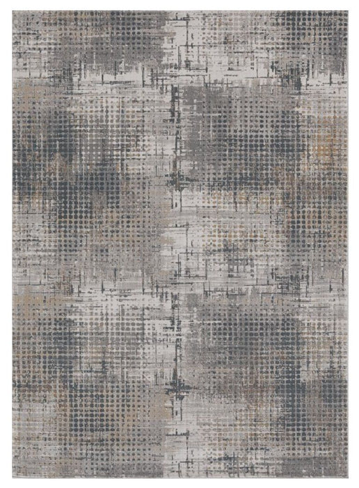10' x 13' Abstract Area Rug - Ivory Navy And Gray
