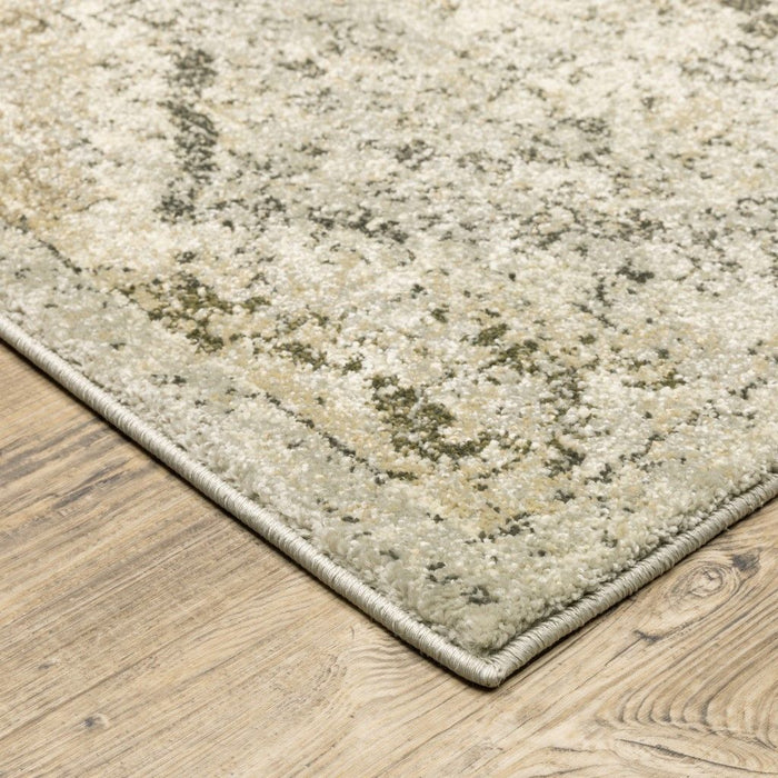 7' x 10' Floral Trellis Indoor Area Rug - Ivory And Gray