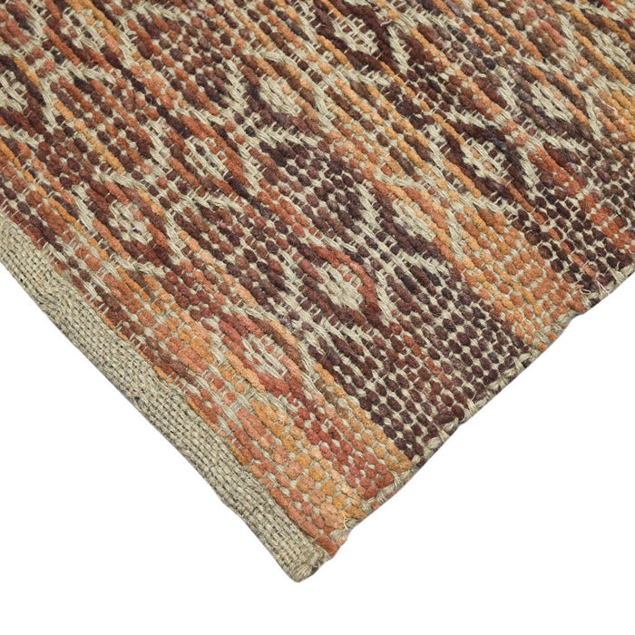 8' x 10' Geometric Flatweave Handmade Area Rug - Tan And Red