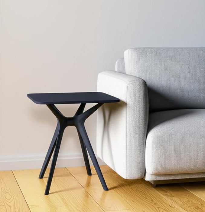 27" Heavy Duty Plastic Square End Table - Black