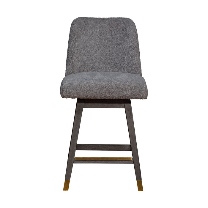 26" Solid Wood Swivel Bar Height Bar Chair - Gray