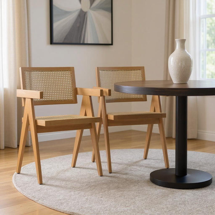 Wood Dining Parsons Chairs (Set of 2) - Natural / Light Brown