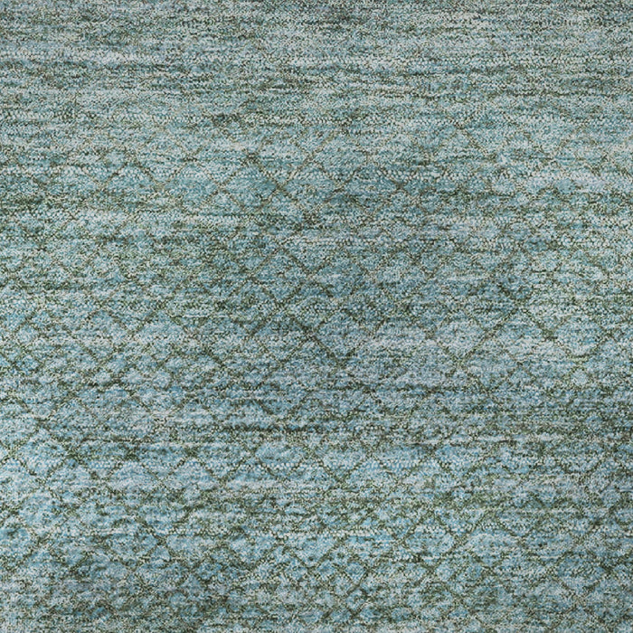 10' X 14' Geometric Washable Area Rug With UV Protection (710723) - Teal / Brown