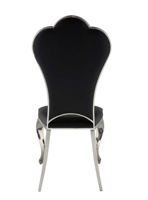 Faux Leather Upholstered Dining Side Chairs (Set of 2) - Black