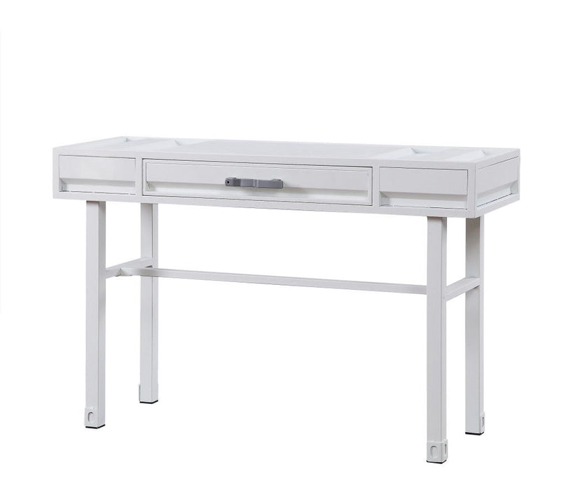 47" Iron Vanity Table - White