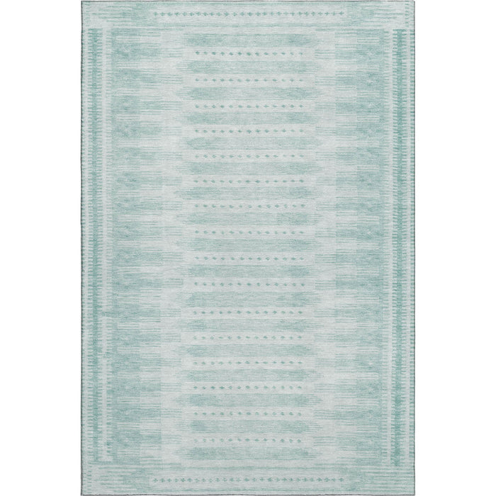 10' X 14' Geometric Washable Area Rug With UV Protection (708049) - Turquoise / Aqua
