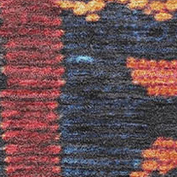 10' X 14' Tribal Washable Area Rug With UV Protection (709048) - Navy Blue / Orange / Red