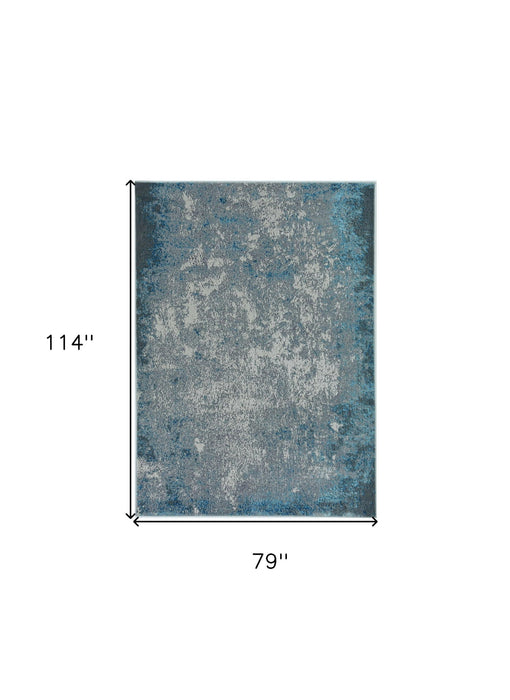 79" x 114" Polypropylene Or Polyester Rug - Silver Or Blue