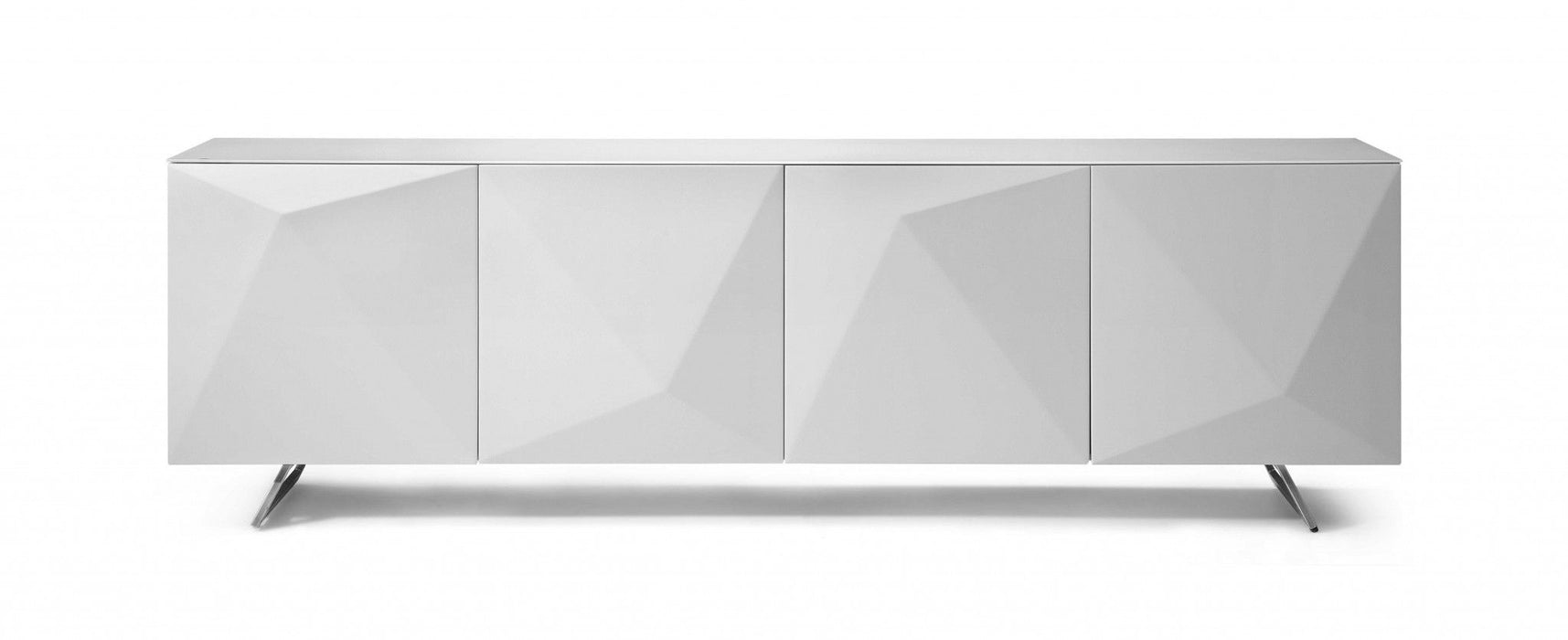 Glass Solid Console Table - White