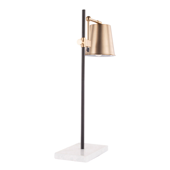 Metric - Table Lamp - White Marble And Antique Brass - 28.5"