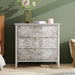 Light gray Giga 3-drawer hall chest cabinet with sleek design, suitable for bedroom or living room storage.