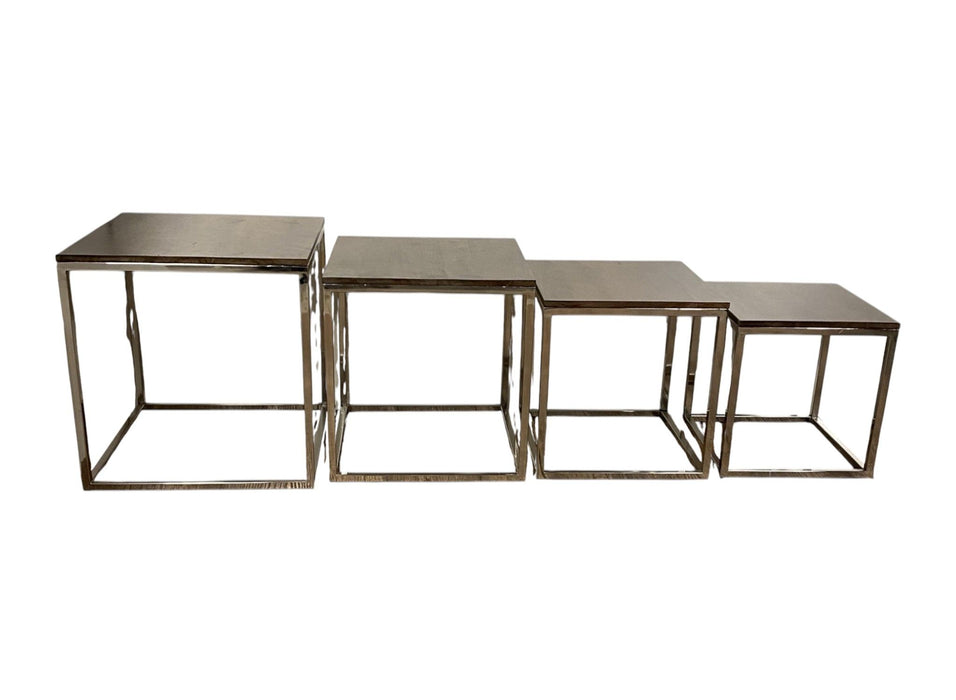 Modern Rustic Nesting Accent Tables (Set of 4) - Silver