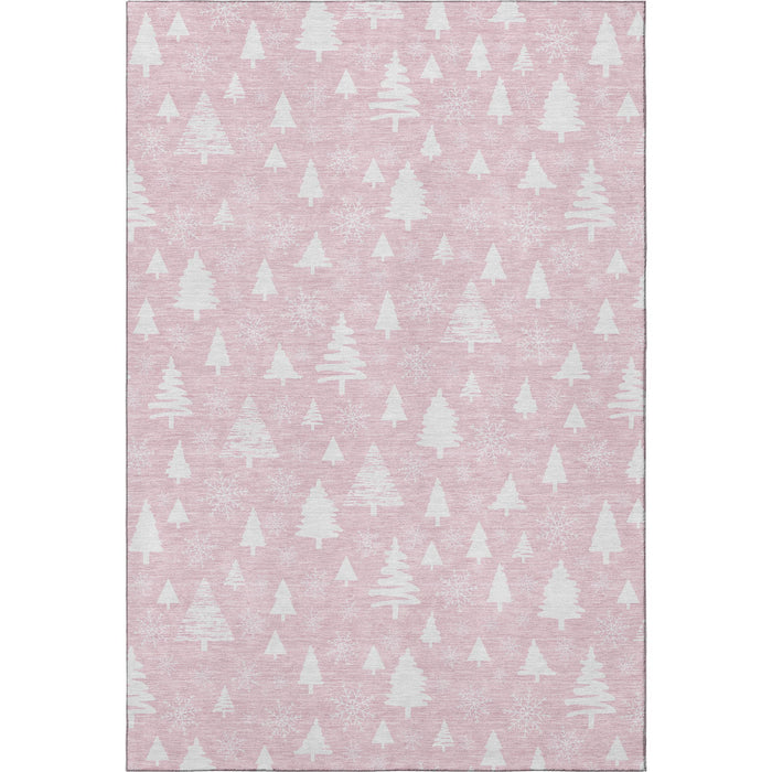10' X 14' Abstract Geometric Washable Area Rug With UV Protection (701852) - Pink / Ivory