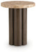 Signature Design by Ashley Darimore chair side end table in burnished brown with a sleek, modern design and smooth surface.