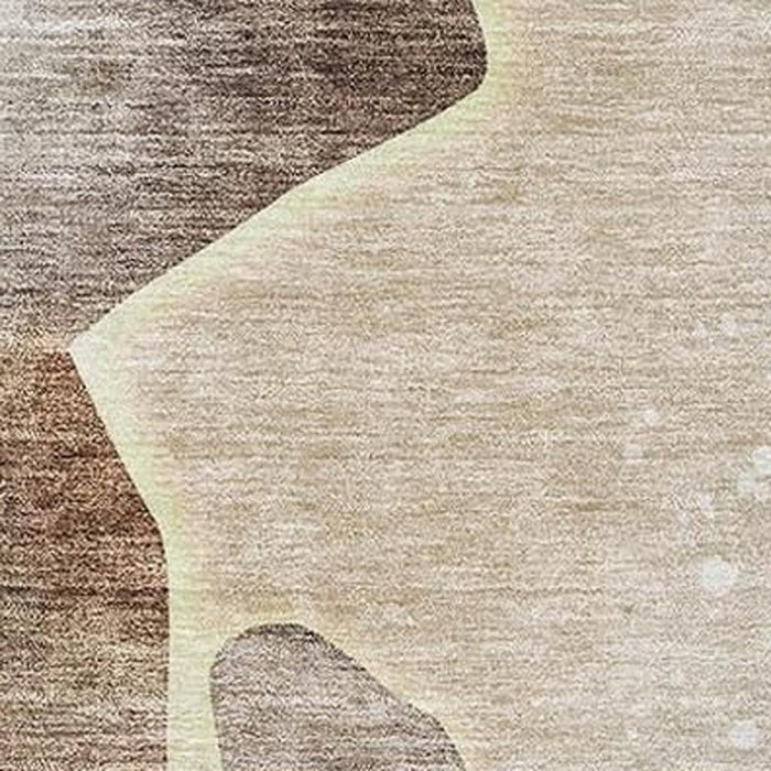 10' X 14' Floral Washable Area Rug With UV Protection (656789) - Brown / Beige