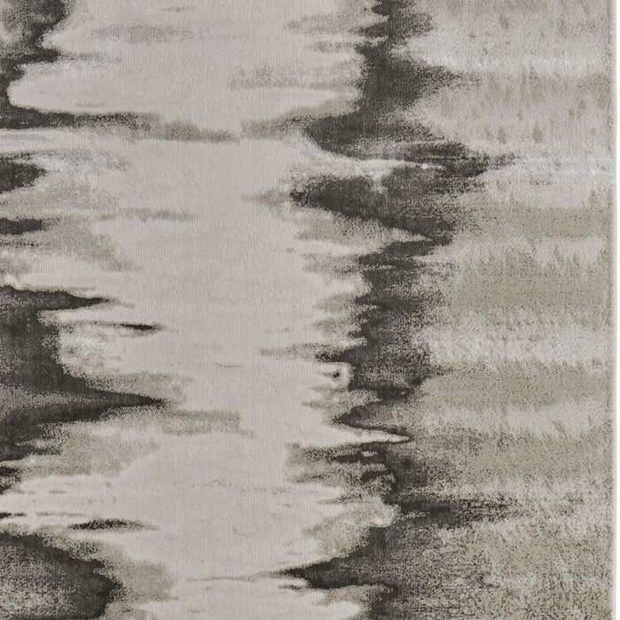 8' x 10' Abstract Power Loom Area Rug - Gray Ivory And Taupe