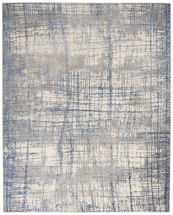 10' X 14' Abstract Power Loom Area Rug (573204) - Ivory