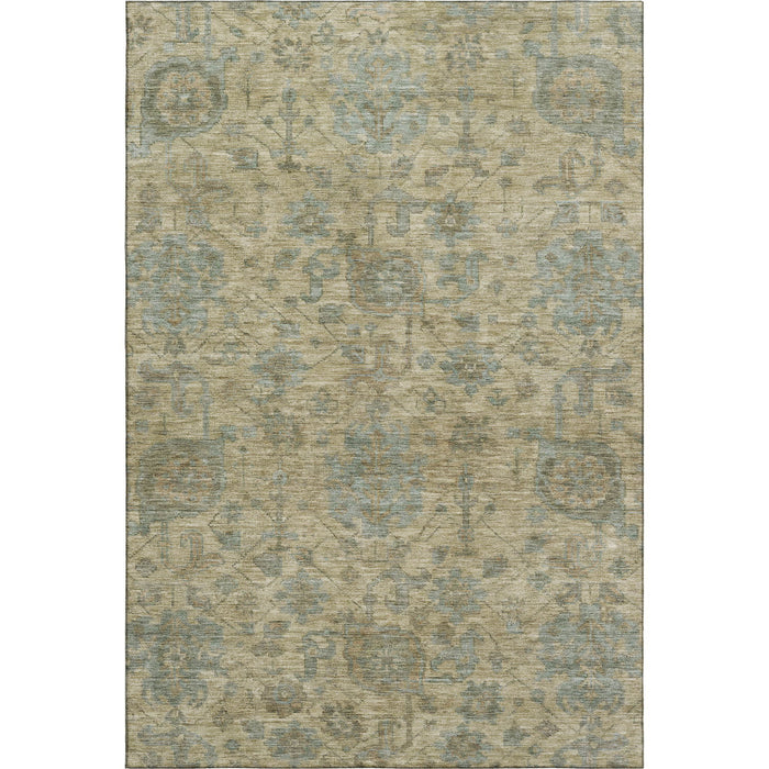 10' X 14' Damask Washable Area Rug With UV Protection (684394) - Beige / Gray