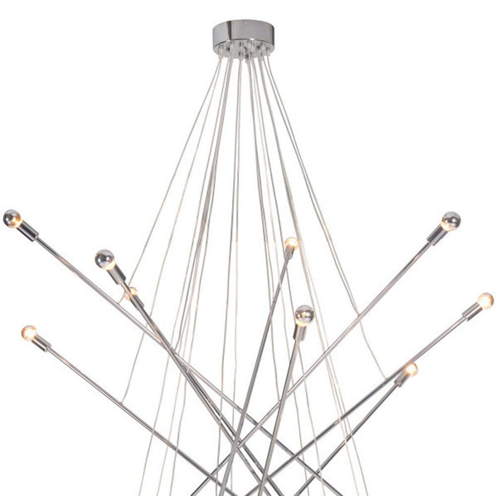 Multi Light Metal Dimmable Chandelier - Silver
