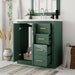 Giga bathroom vanity with sink, storage cabinet, three drawers, soft-closing doors, freestanding design, modern white finish