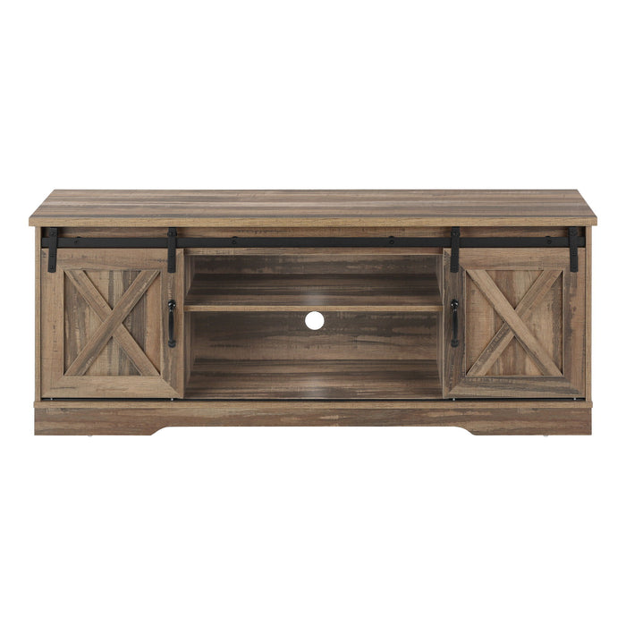 59" Cabinet Enclosed Storage TV Stand - Brown