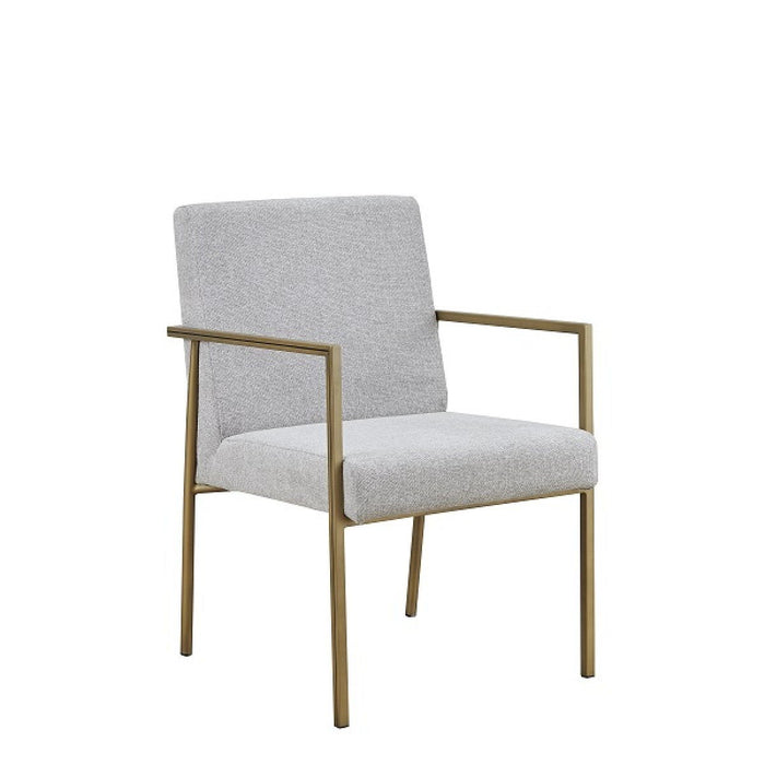 Upholstered Fabric Dining Arm Chair - Light Gray