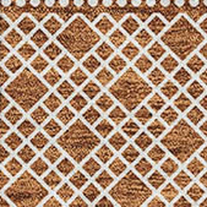 10' X 14' Striped Washable Area Rug With UV Protection (674814) - Rust / Ivory