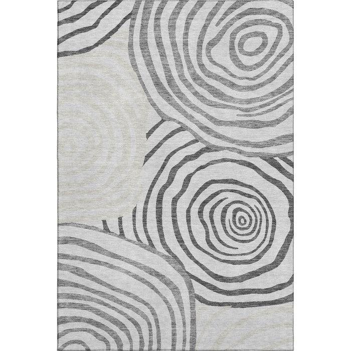 10' X 14' Transitional Abstract Washable Area Rug With UV Protection - Gray