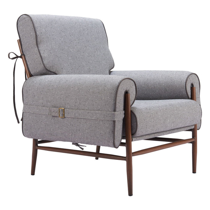 34" Upholstered Arm Chair - Gray / Brown