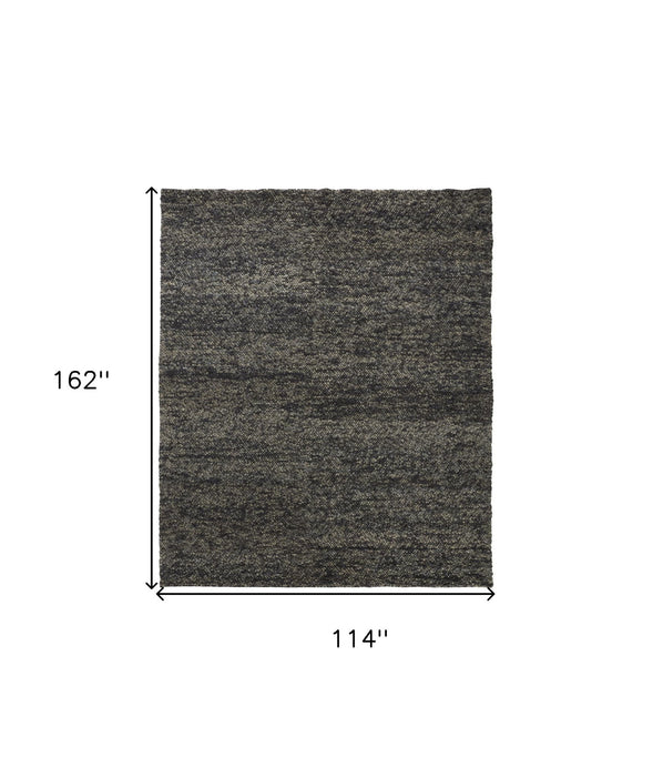 10' x 13' Wool Hand Woven Stain Resistant Area Rug - Gray Taupe And Black