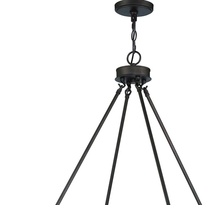 40" Candle Style Multi Light Metal Dimmable Chandelier - Black