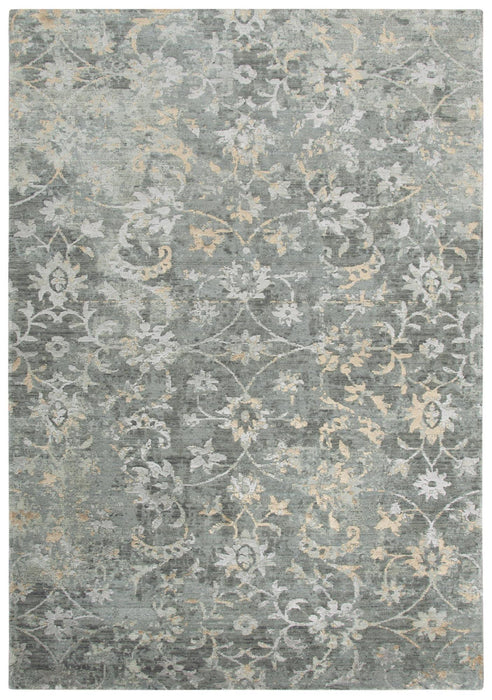 9' X 12' New Zealand Lambs Wool Floral Hand Carved Handmade Area Rug (747066) - Gray / Beige