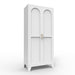 White Giga metal storage cabinet with two doors and adjustable shelves, perfect for bedroom or living room organization.