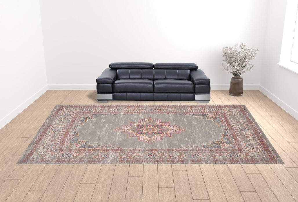 12' x 18' Moroccan Power Loom Distressed Polypropylene Area Rug - Blue