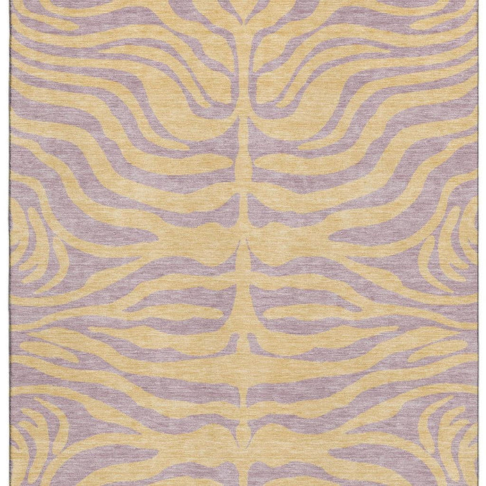 10' X 14' Animal Print Washable Area Rug With UV Protection (681845) - Peach / Lavender