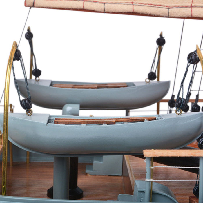Hand Painted Model Boat - Red / Beige