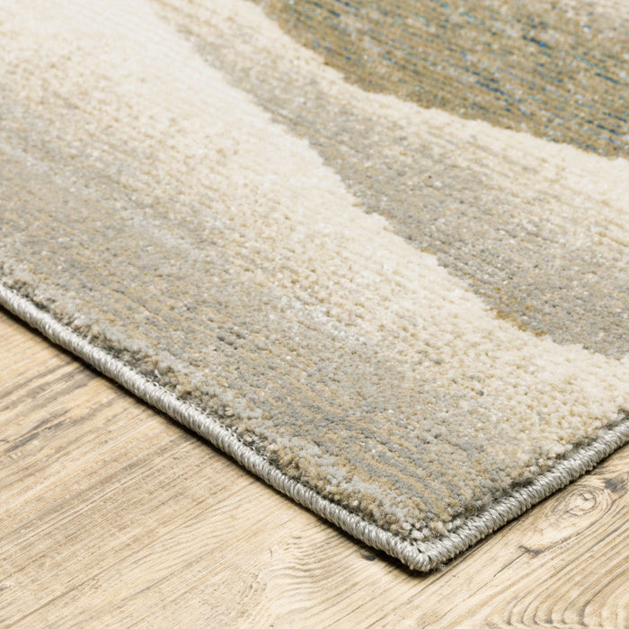 8' x 11' Abstract Power Loom Area Rug - Gray And Blue