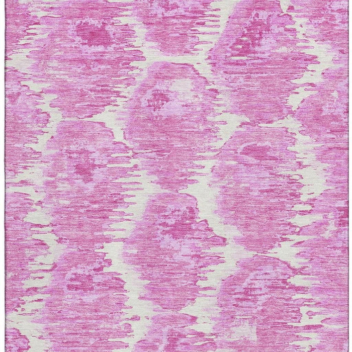 10' X 14' Diamond Washable Area Rug With UV Protection - Pink And Ivory