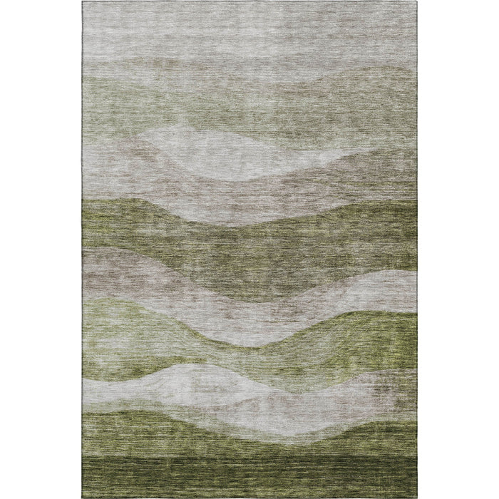 10' X 14' Abstract Washable Area Rug With UV Protection (686330) - Green / Beige