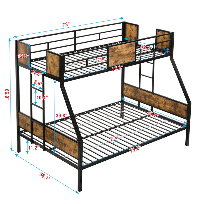Modern Giga metal bunk bed with dual side ladder and sleek metal design, showcasing sturdy construction and space-saving style.