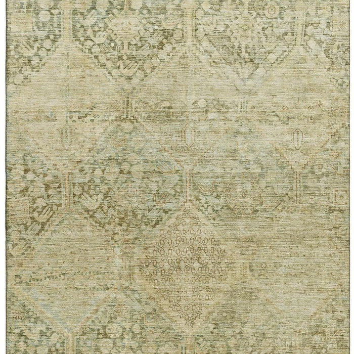 10' X 14' Geometric Washable Area Rug With UV Protection (699945) - Fern Green / Olive Green