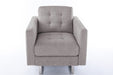 Giga Victoria fabric armchair with metal legs, side pockets, and pillow, modern upholstered seating for living room decor