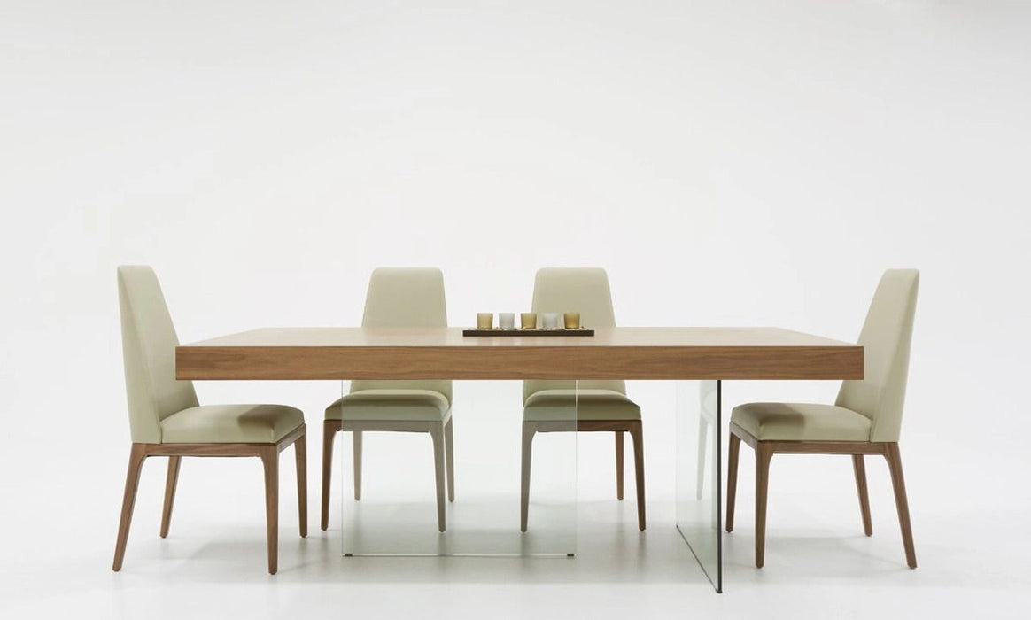 79" Glass Dining Table - Brown