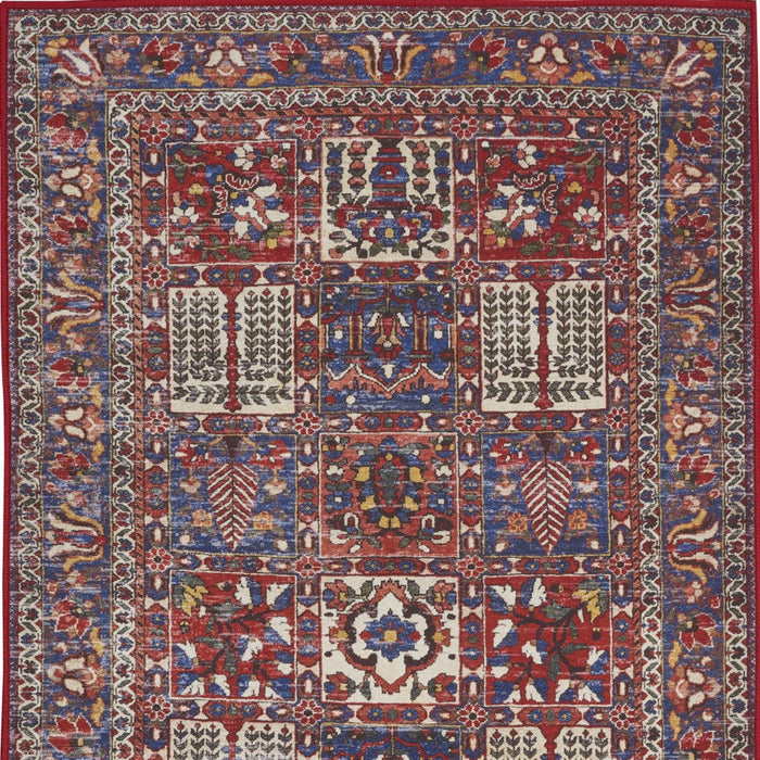 2' X 3' Oriental Distressed Non Skid Area Rug (573900) - Ivory / Red / Blue
