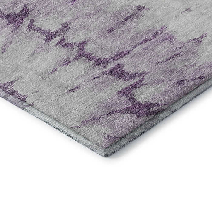 10' X 14' Abstract Washable Area Rug With UV Protection (651304) - Purple / Gold / Ivory