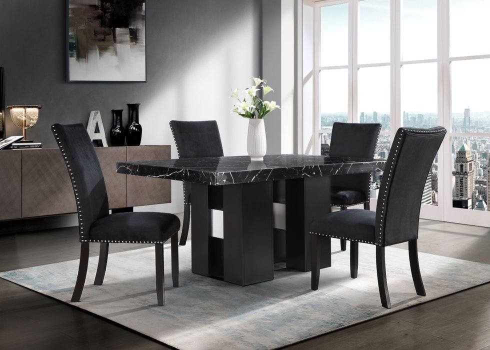 D03 - 5 Piece Dining Room Set (Dining Table And 4 Dining Chairs) - Black