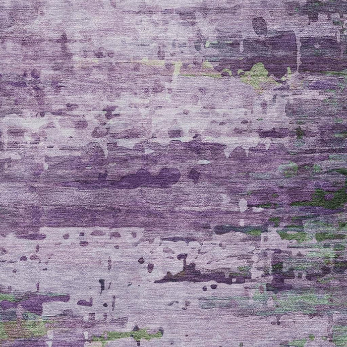 10' X 14' Abstract Washable Area Rug With UV Protection (715459) - Purple / Green