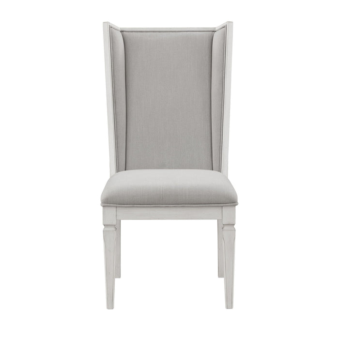 Upholstered Linen Open Back Dining Side Chairs (Set of 2) - Light Gray