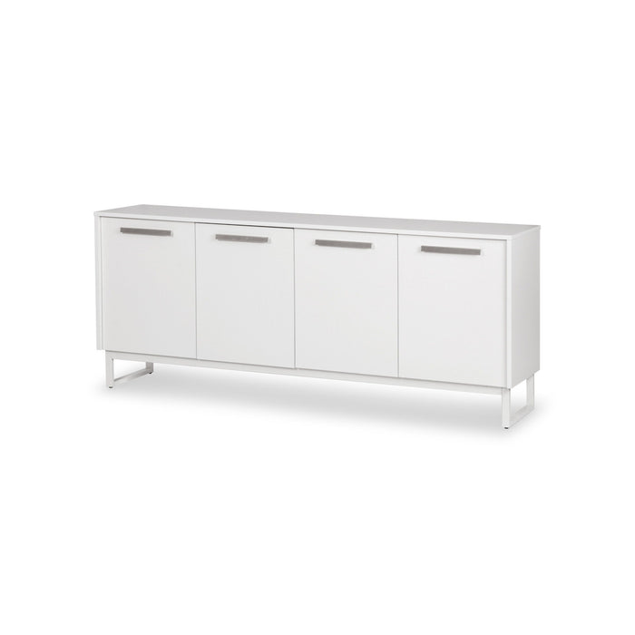75" Wood Console Accent Cabinet With Four Doors - White